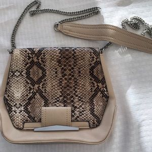 Leather snakeskin bag